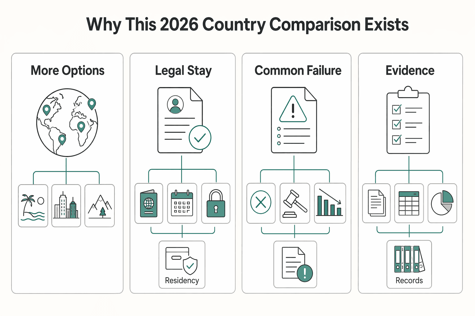 Diagram showing Why this 2026 country comparison exists for Best Countries for Digital Nomad Freelancers in 2026 Based on Real Operability.