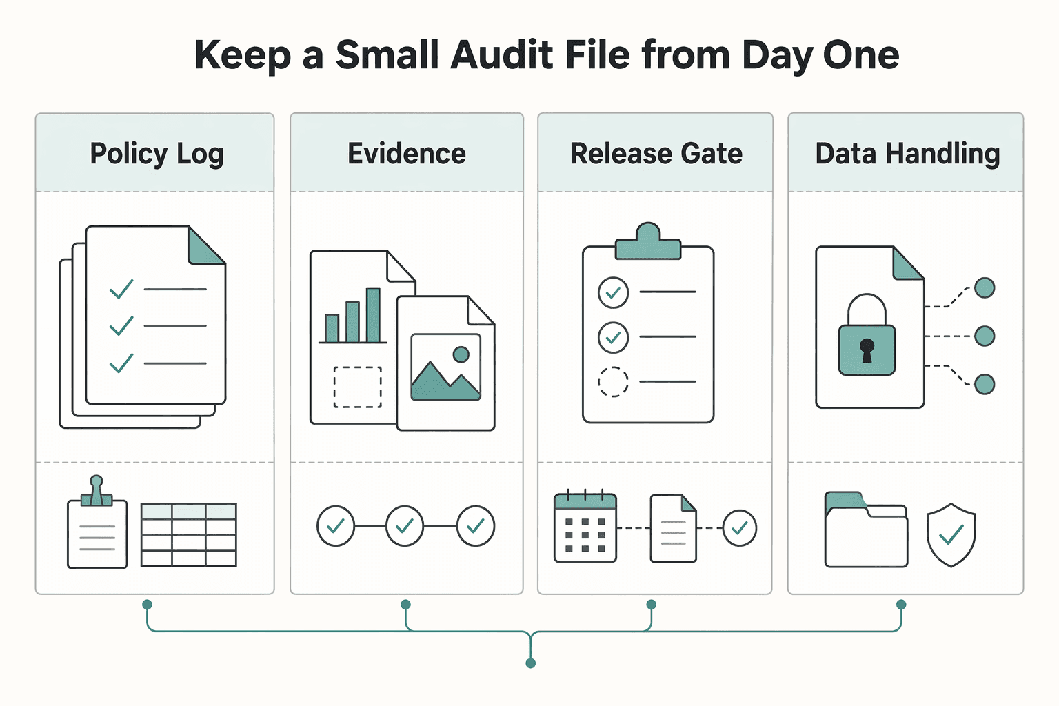 Diagram showing Keep a small audit file from day one for Starting a Dropshipping Business With a Market-by-Market Payment Model.