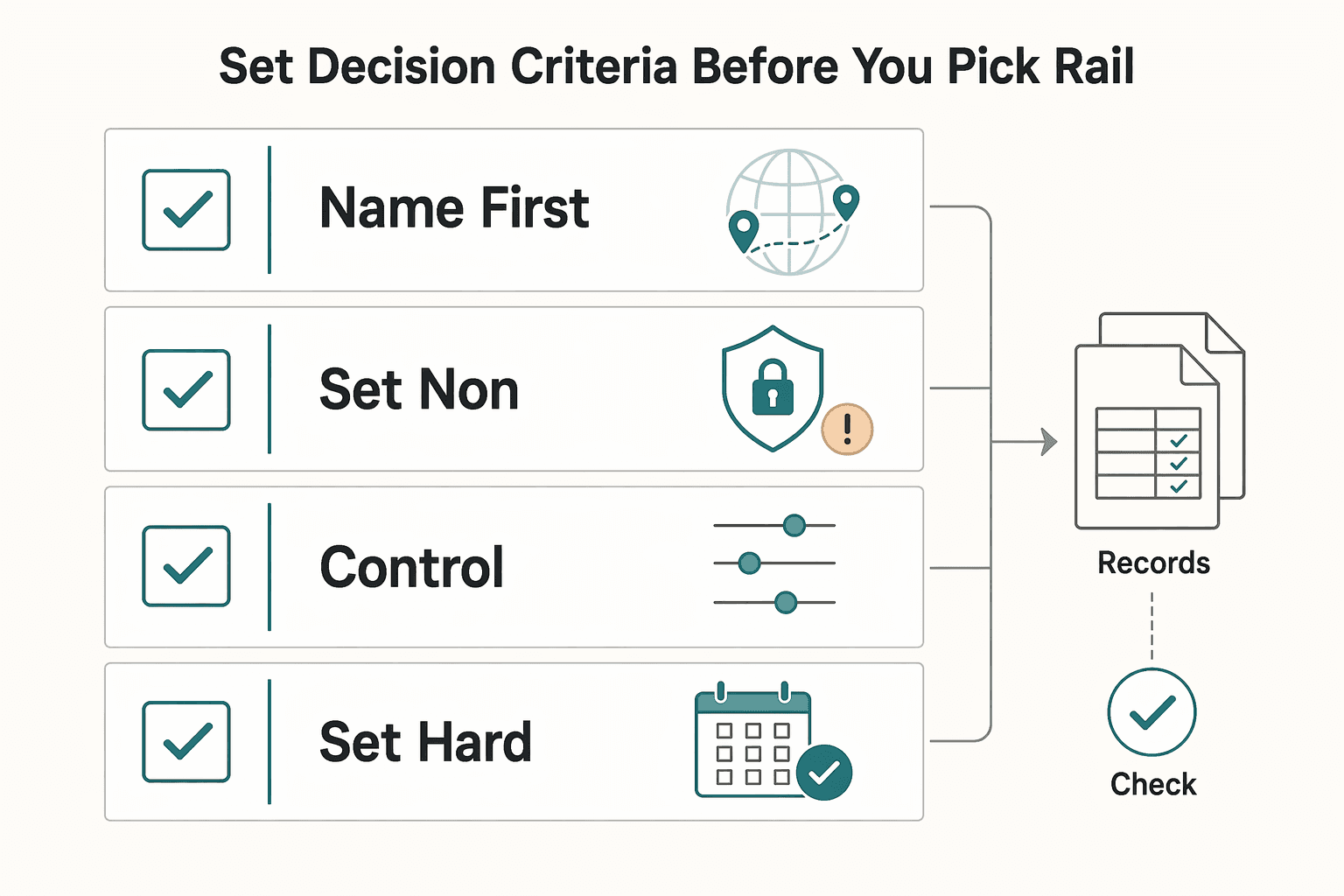Diagram showing Set your decision criteria before you pick a rail for How to Receive International Payments in the Philippines Without Reconciliation Gaps.