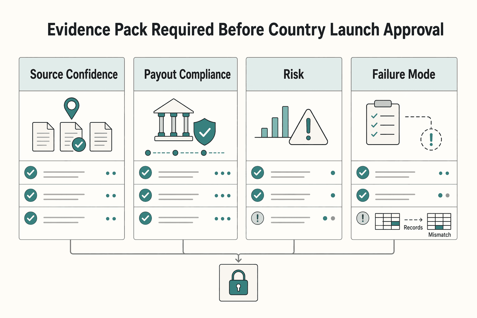 Diagram showing Evidence pack required before country launch approval for Top Freelancing Countries in 2026 for Platform Expansion Decisions.
