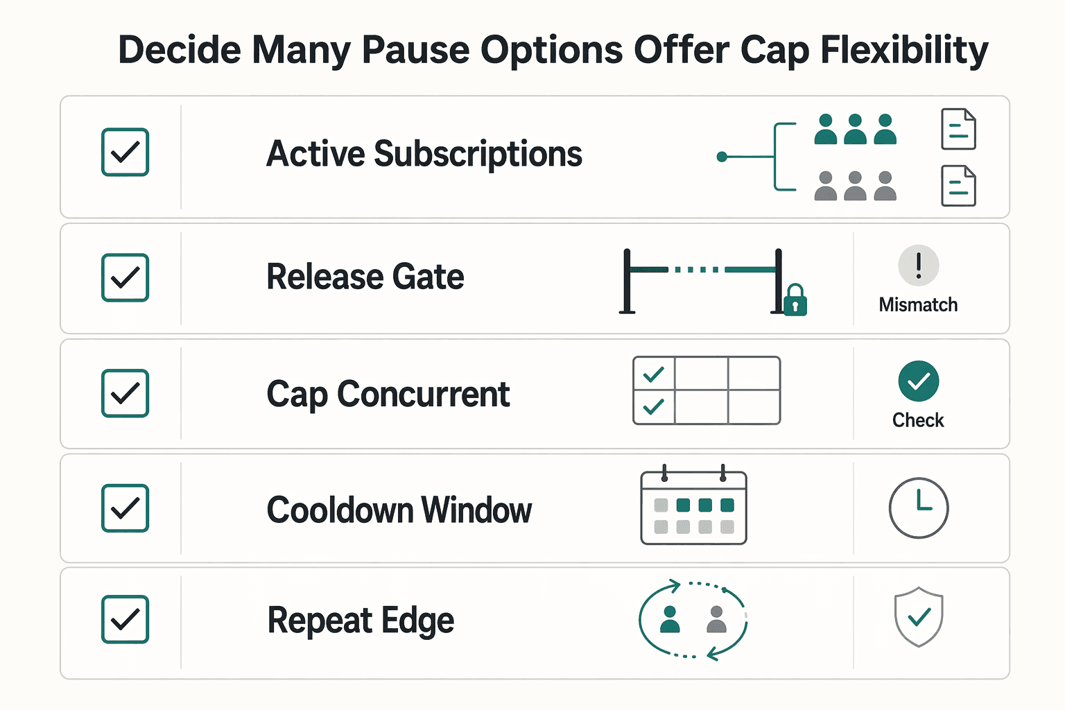 Diagram showing Decide how many pause options to offer and where to cap flexibility for Subscription Pause Duration Rules That Protect Return and Margin.