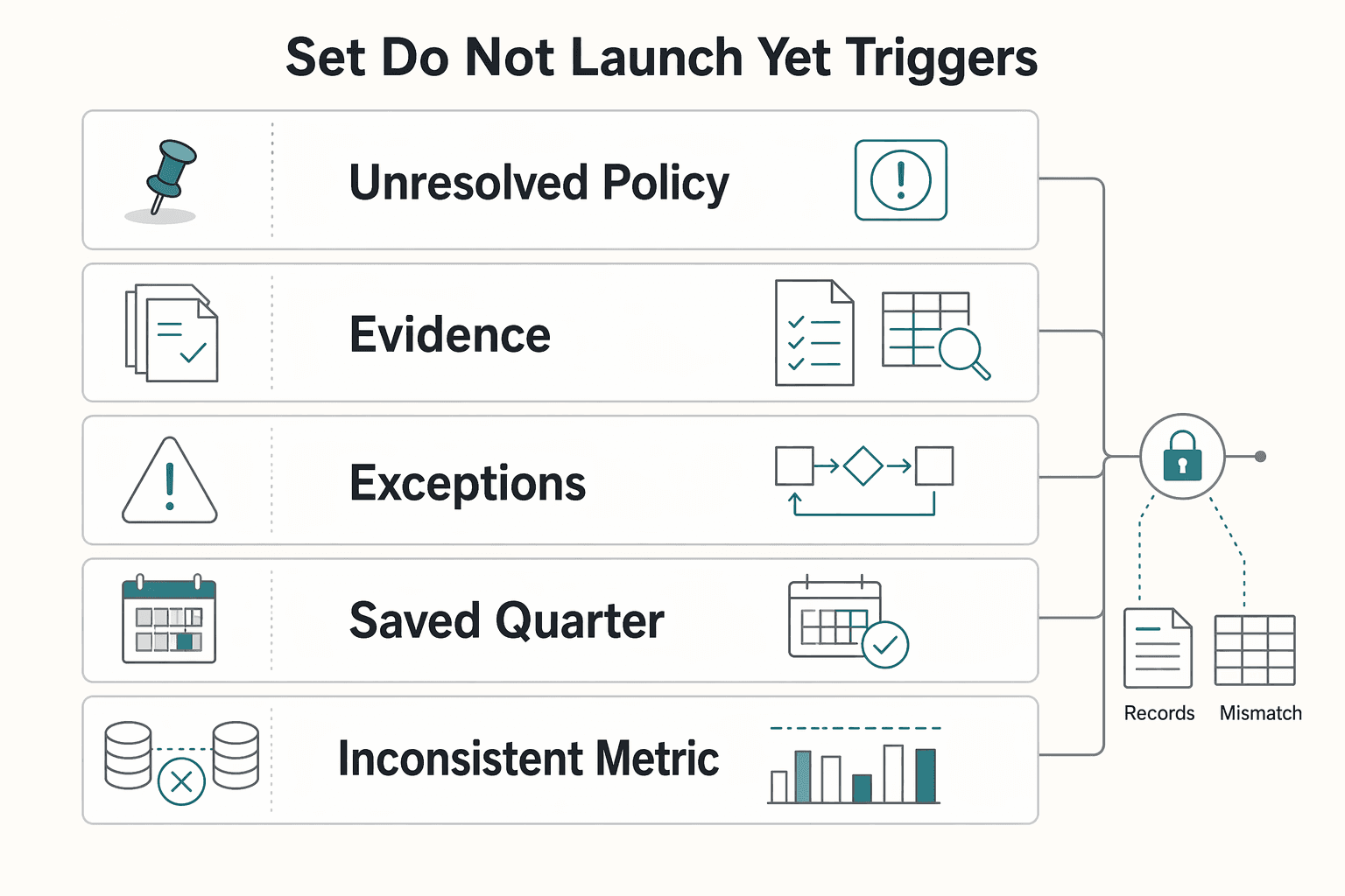 Diagram showing Set do not launch yet triggers for Platform Payments Quarterly Benchmark Report.