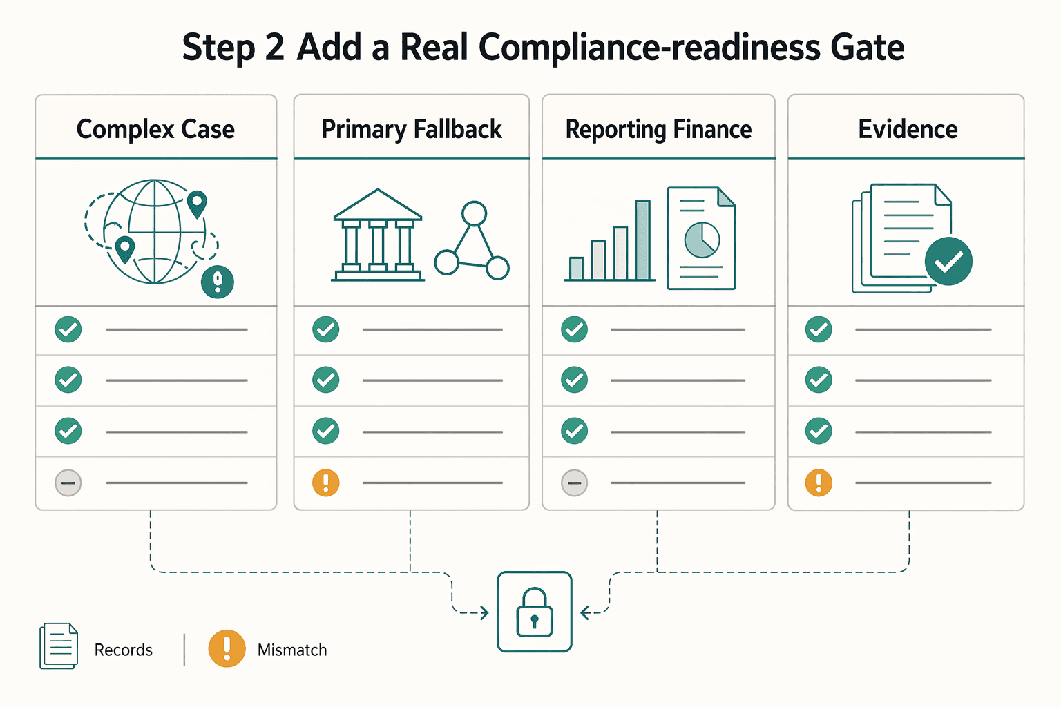Diagram showing Step 2. Add a real compliance-readiness gate for Agentic Commerce for Platform Operators: How to Prepare Your Payment Infrastructure for AI Agents.