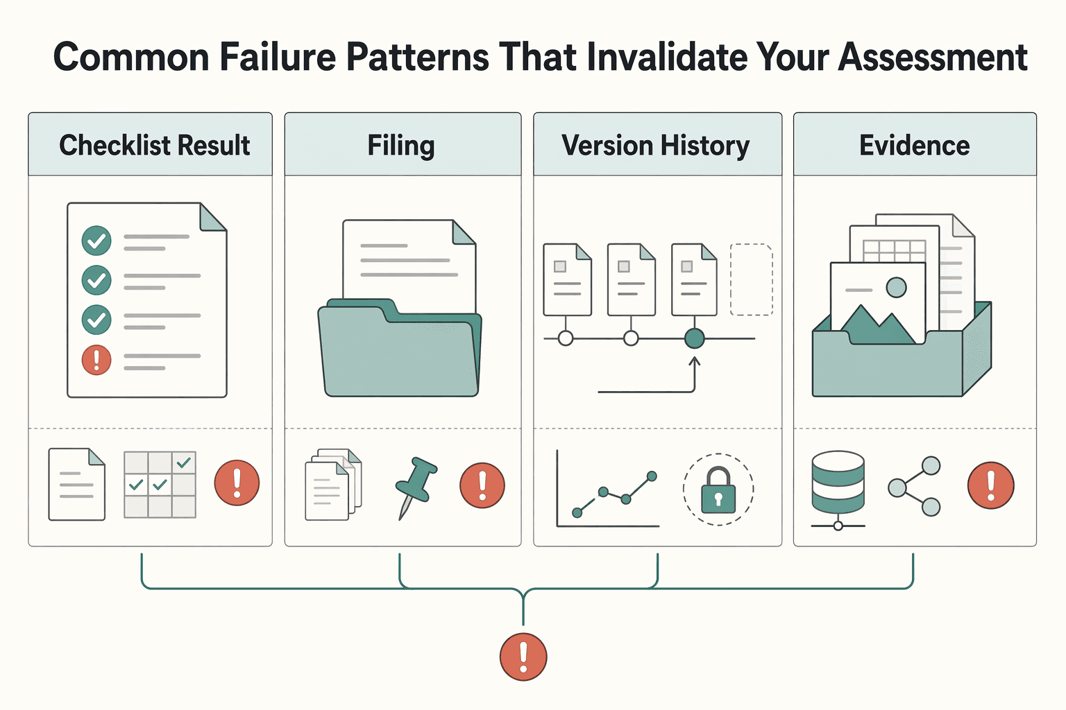 Diagram showing Common failure patterns that invalidate your assessment for Contractor Misclassification Risk Assessment for Platforms.