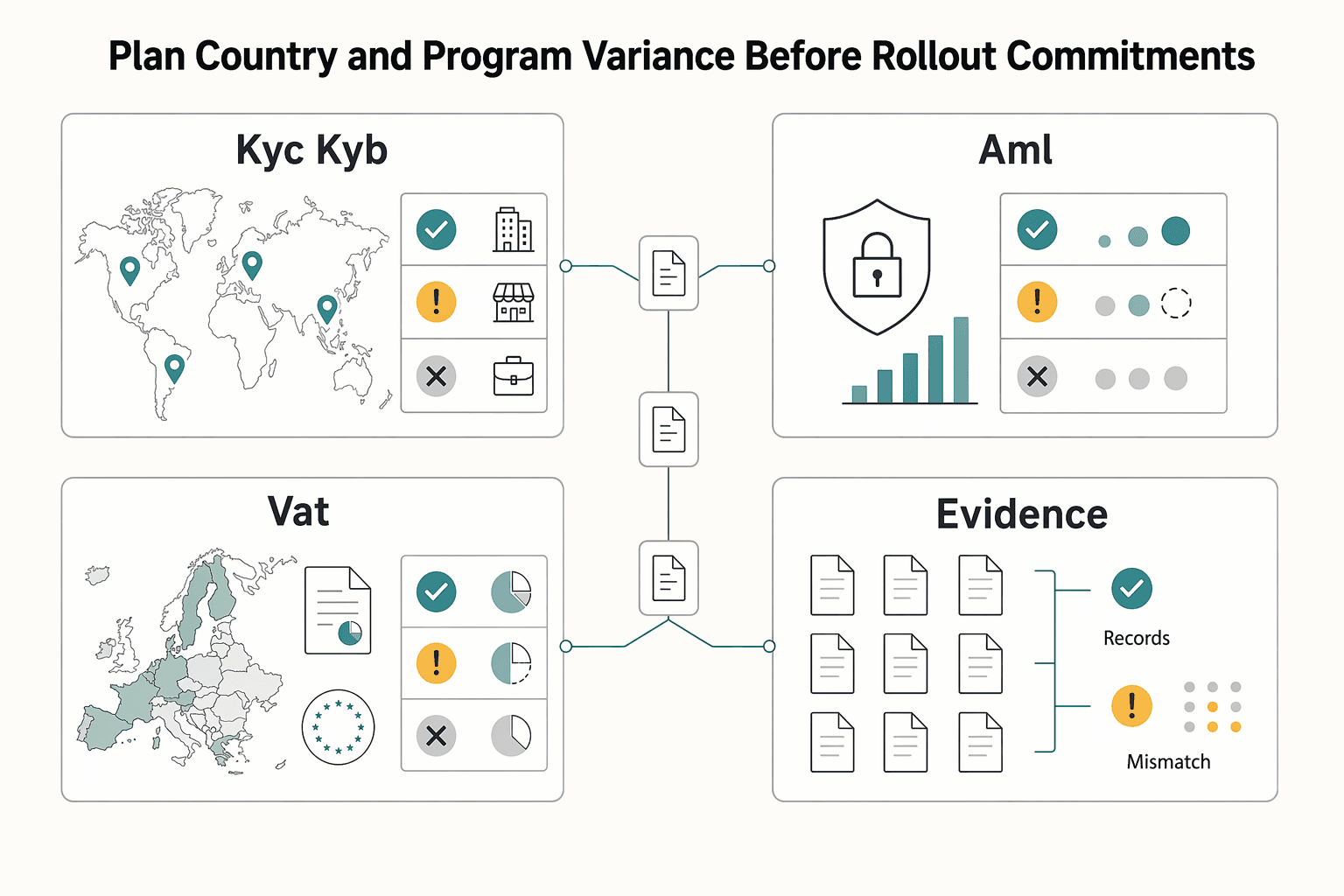 Diagram showing Plan country and program variance before rollout commitments for Making Your Checkout Agent-Ready for AI Buyers.
