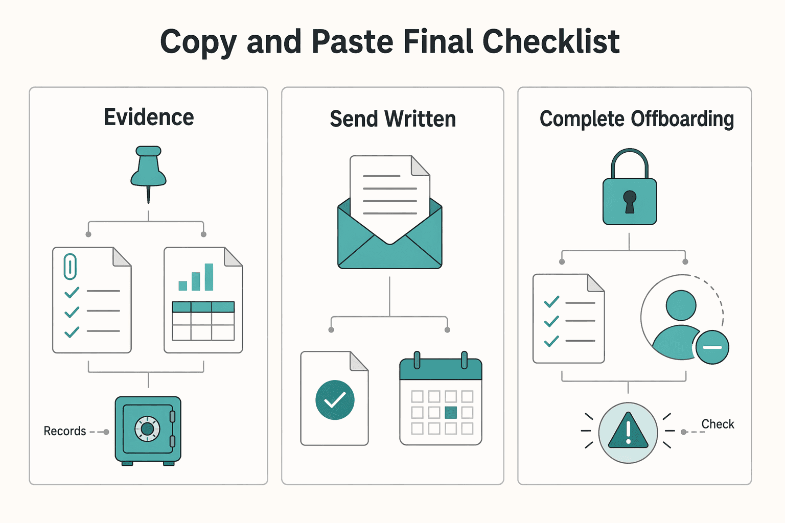 Diagram showing Copy and paste final checklist for How to Fire a Freelance Client and End the Contract Professionally.