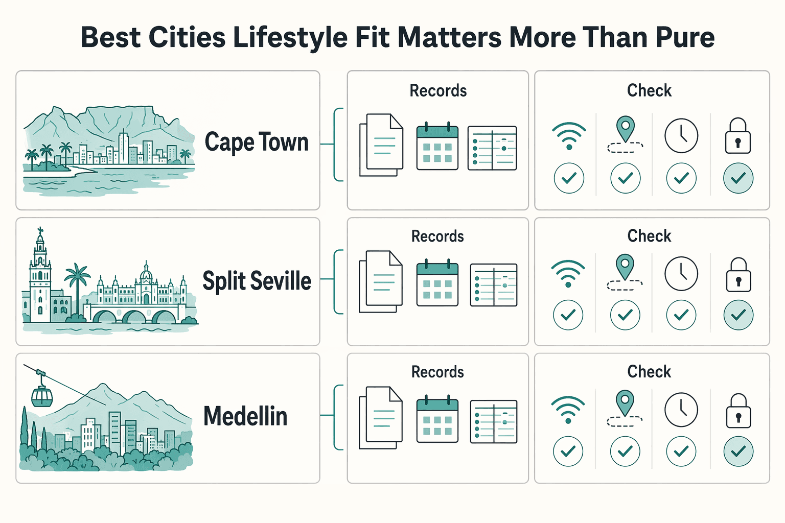 Diagram showing Best cities when lifestyle fit matters more than pure convenience for The Best Digital Nomad Cities for Slow Travel in 2026.