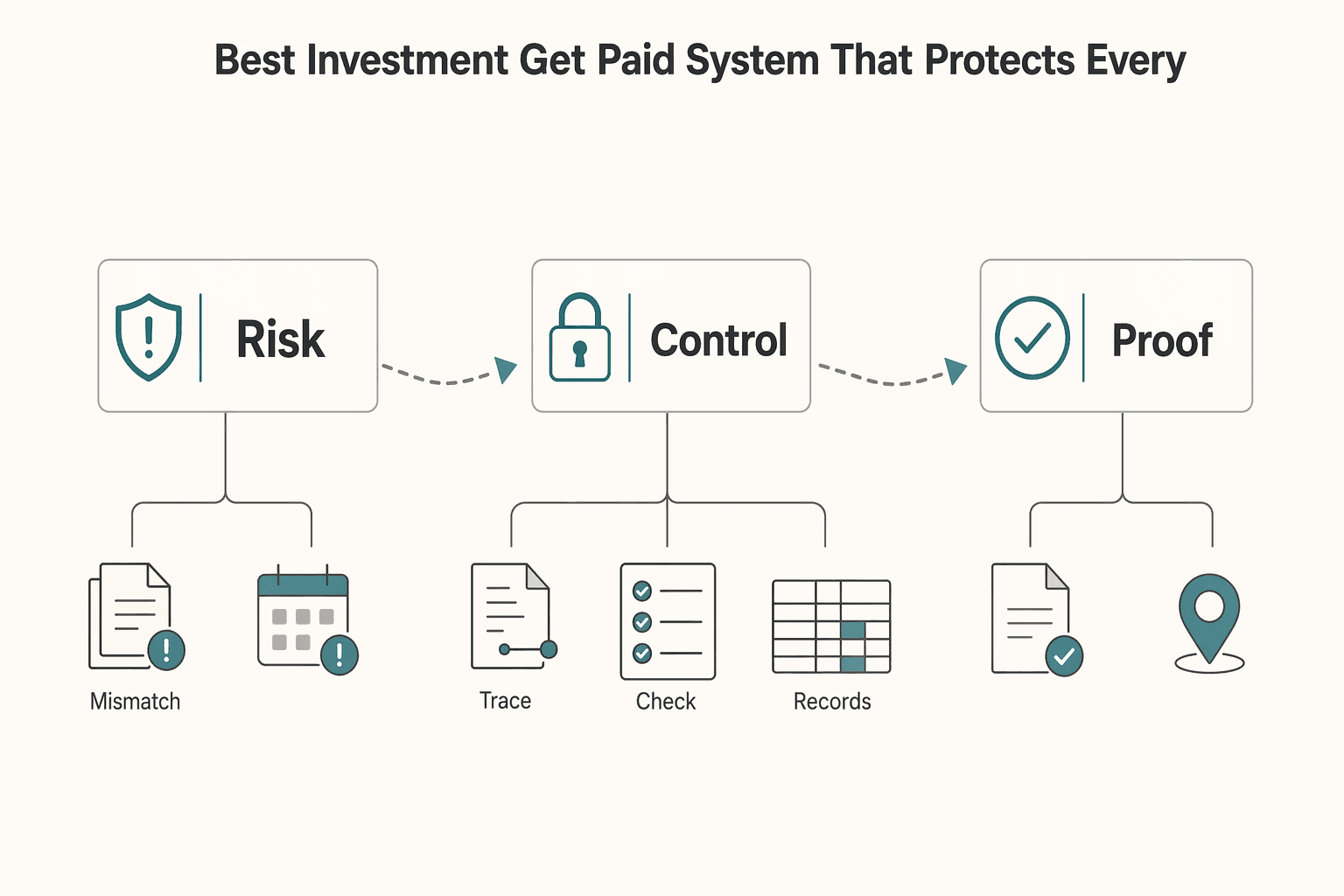 Diagram showing The best investment is a get paid system that protects every client engagement for Invest in Your Freelance Business by Protecting Cashflow First.