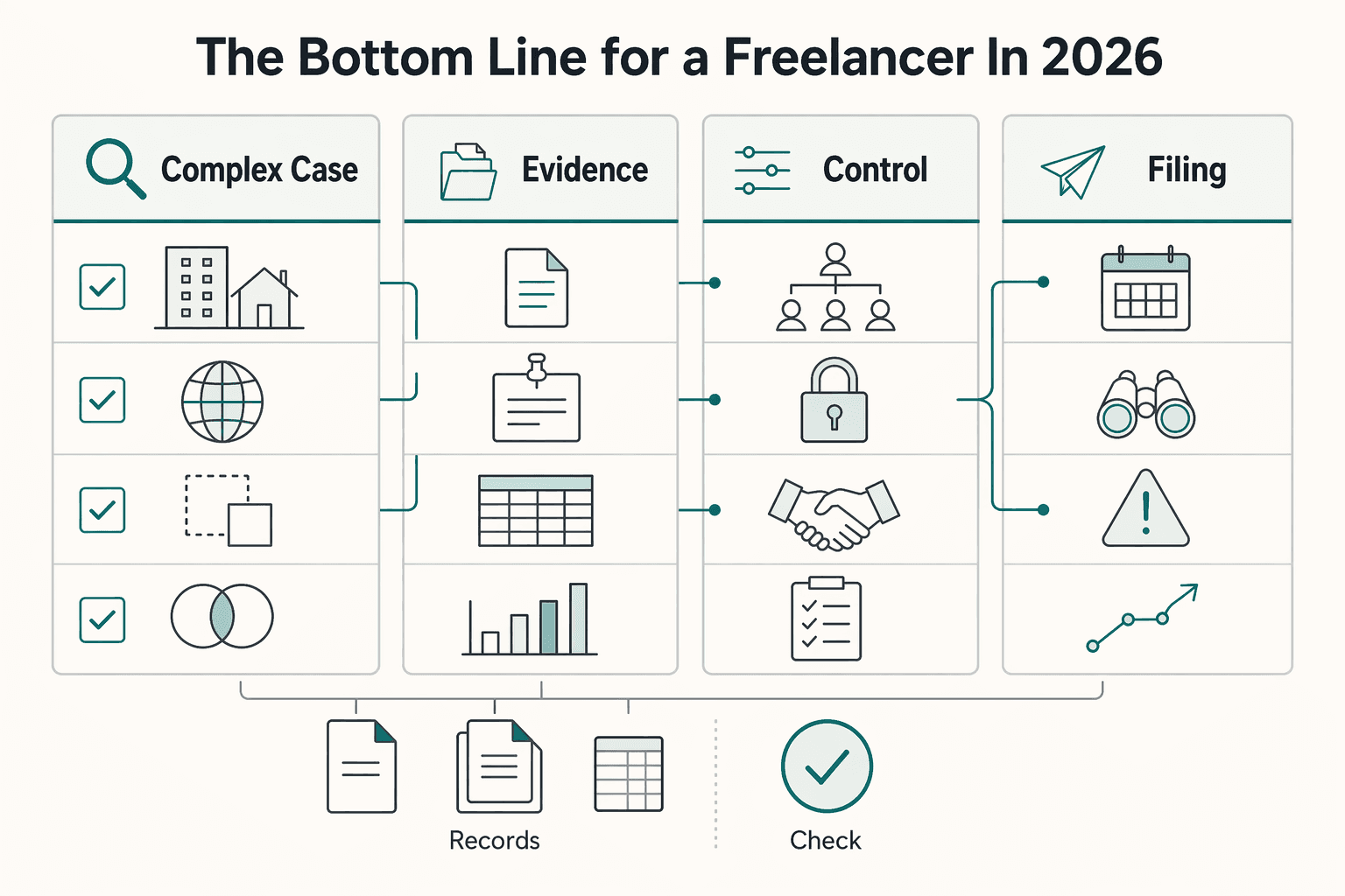 Diagram showing The bottom line for a freelancer in 2026 for How Freelancer LLCs Should Decide BOI Filing Under the CTA.