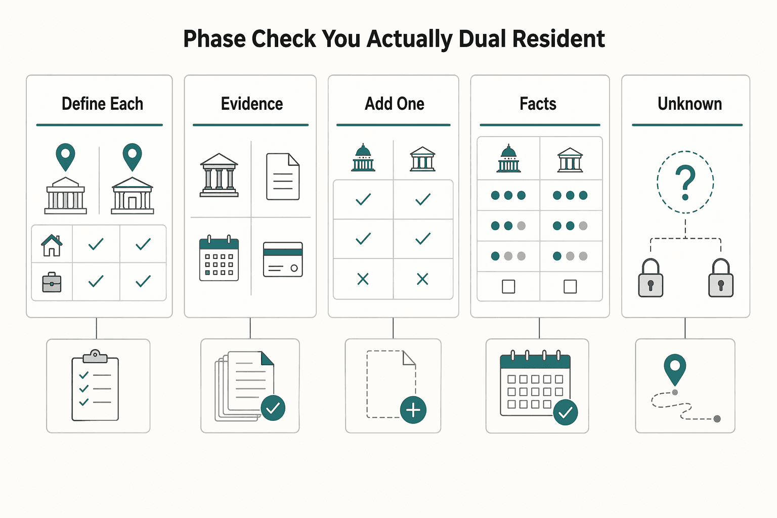 Diagram showing Phase 1 Check If You Are Actually Dual Resident for Using DTA Tie-Breaker Clauses to Resolve Dual Tax Residency.