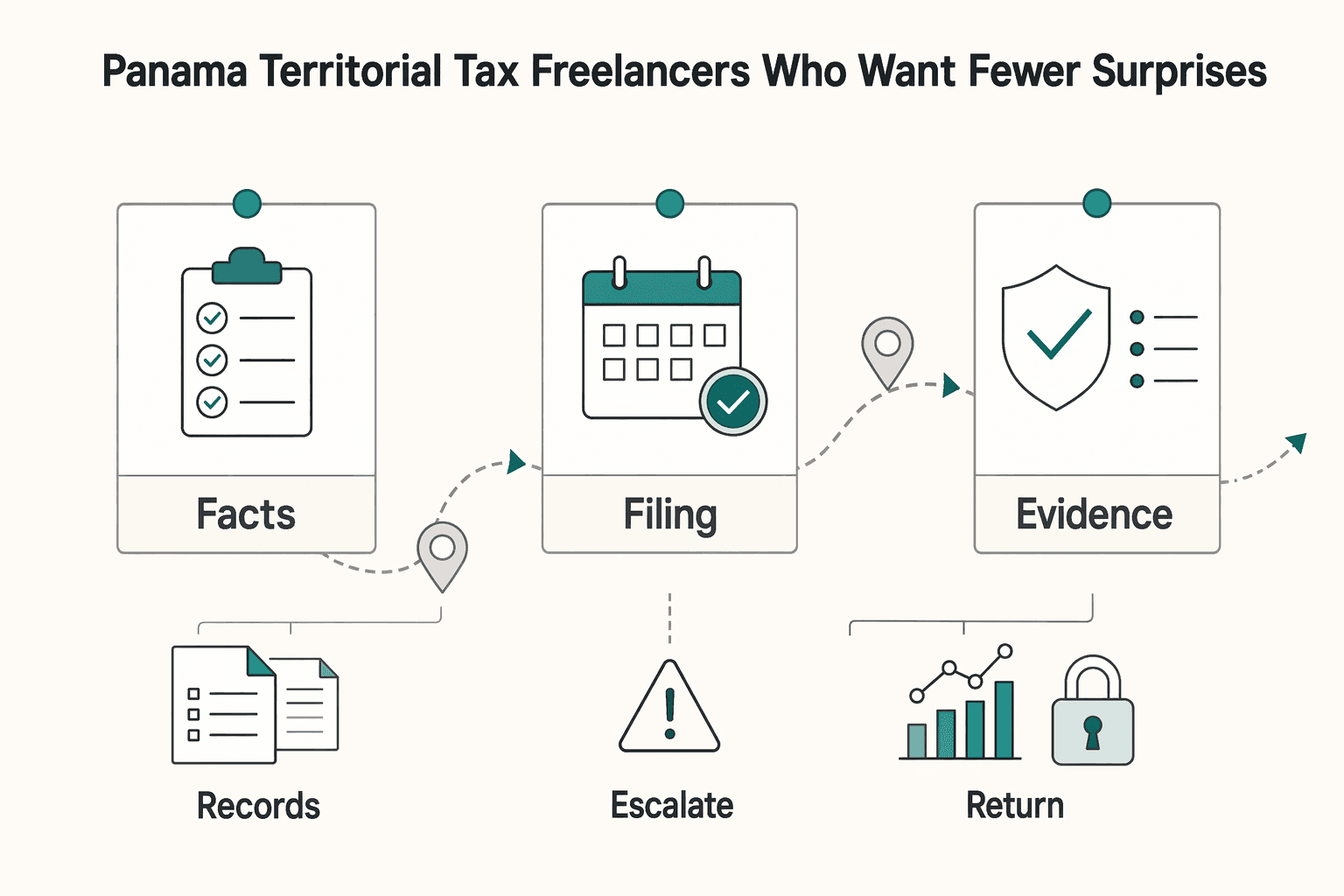 Diagram showing Panama territorial tax for freelancers who want fewer surprises for Panama Territorial Tax for Freelancers Who Need Defensible Records.