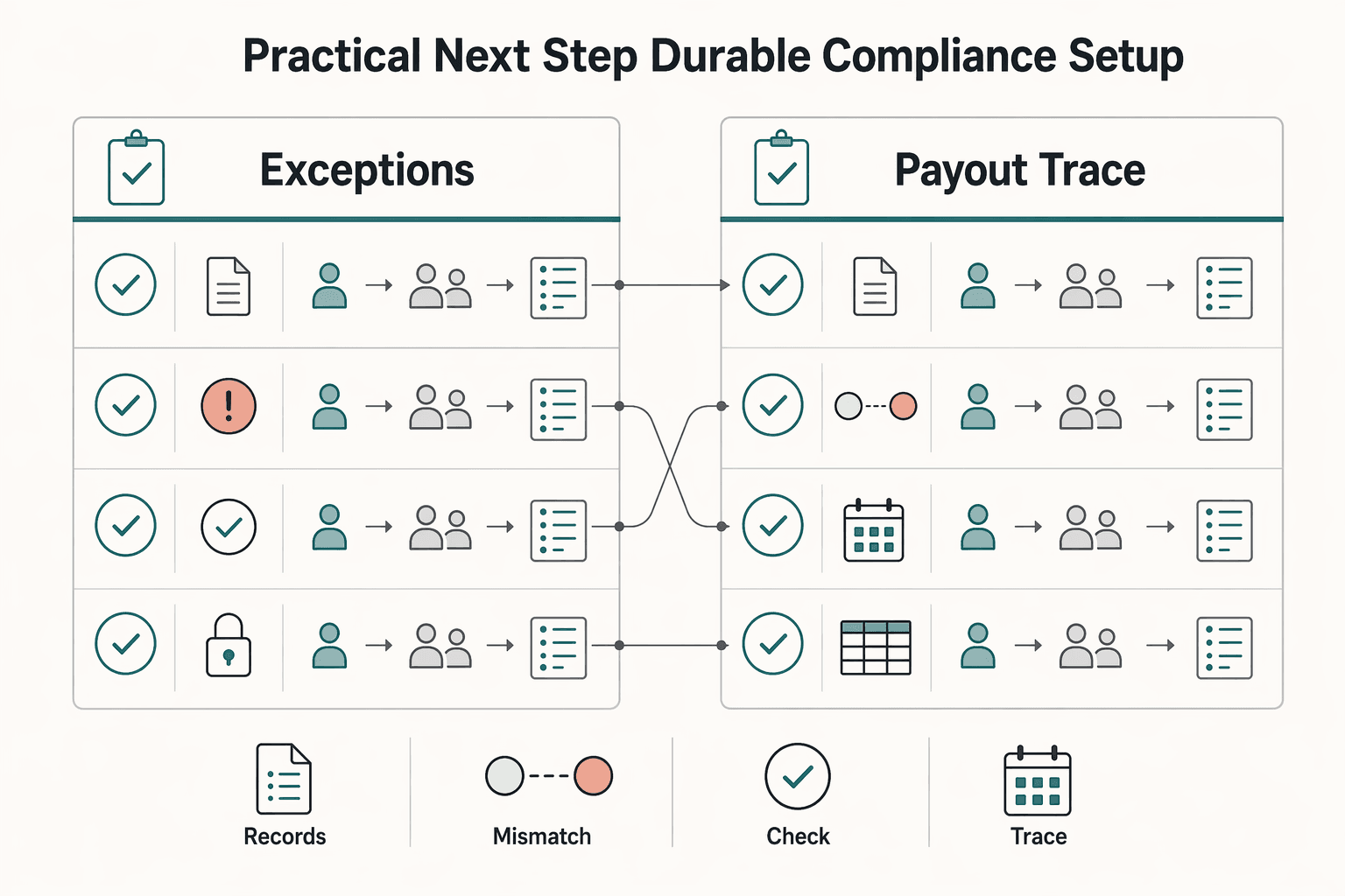 Diagram showing The Practical Next Step for a Durable Compliance Setup for The Role of the BSA/AML Compliance Officer in a U.S. FinTech Company.