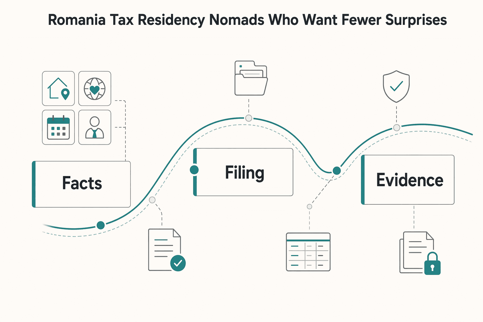 Diagram showing Romania Tax Residency for Nomads Who Want Fewer Surprises for Romania Tax Residency for Nomads Who Want Fewer Surprises.