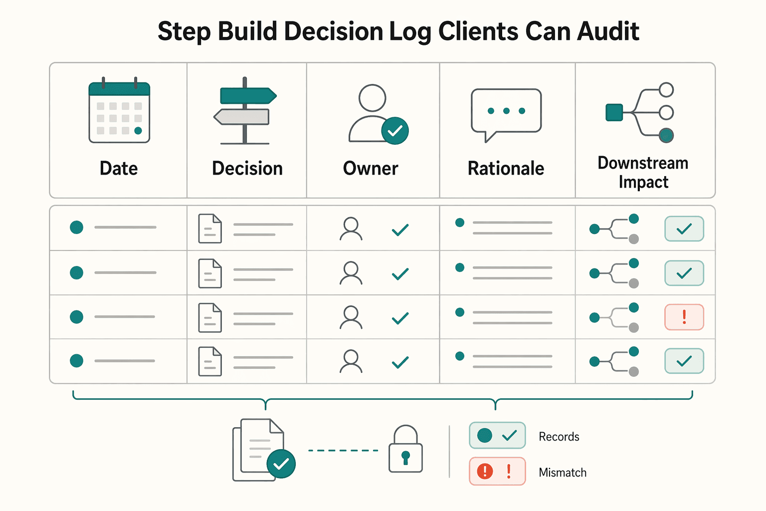 Diagram showing Step 3 Build a Decision Log Clients Can Audit for How to Handle Cross-Cultural Communication with International Clients.