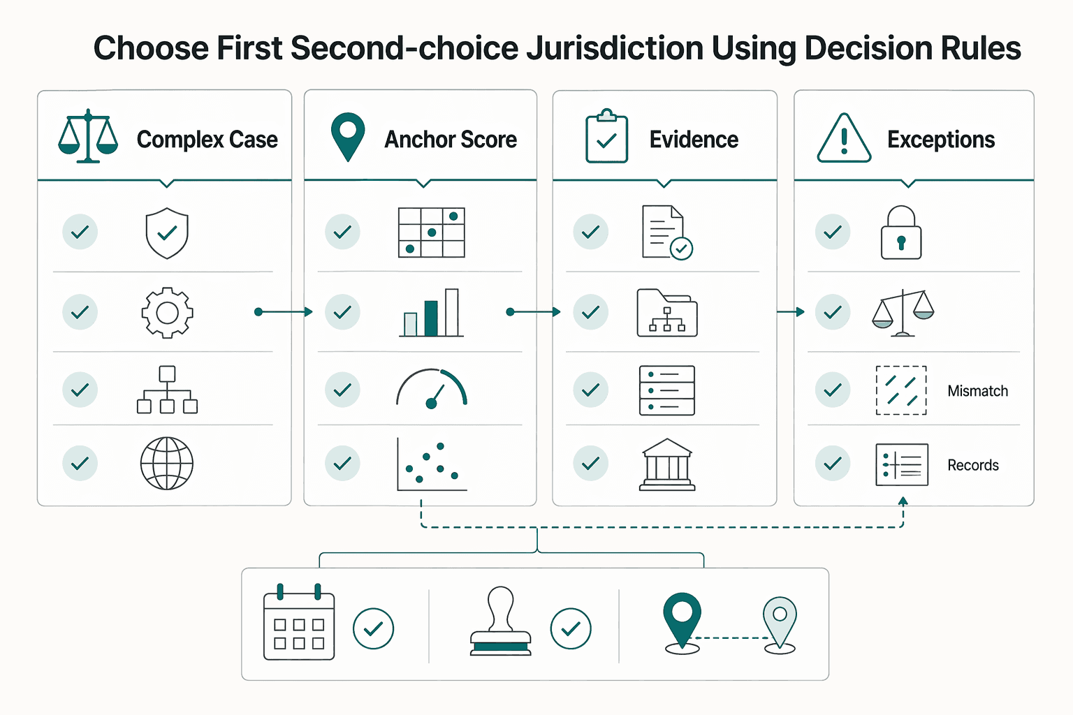 Diagram showing Choose your first and second-choice jurisdiction using decision rules for How to Choose a Jurisdiction for Your European Subsidiary.