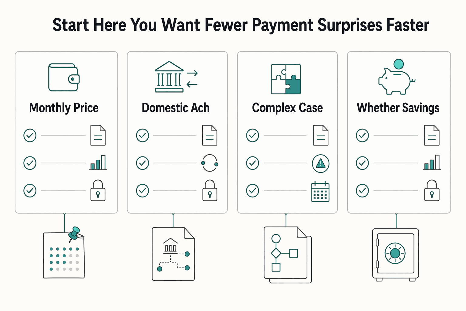 Diagram showing Start here if you want fewer payment surprises and faster cashflow for Best Banking for US Startups Without Payroll Surprises.