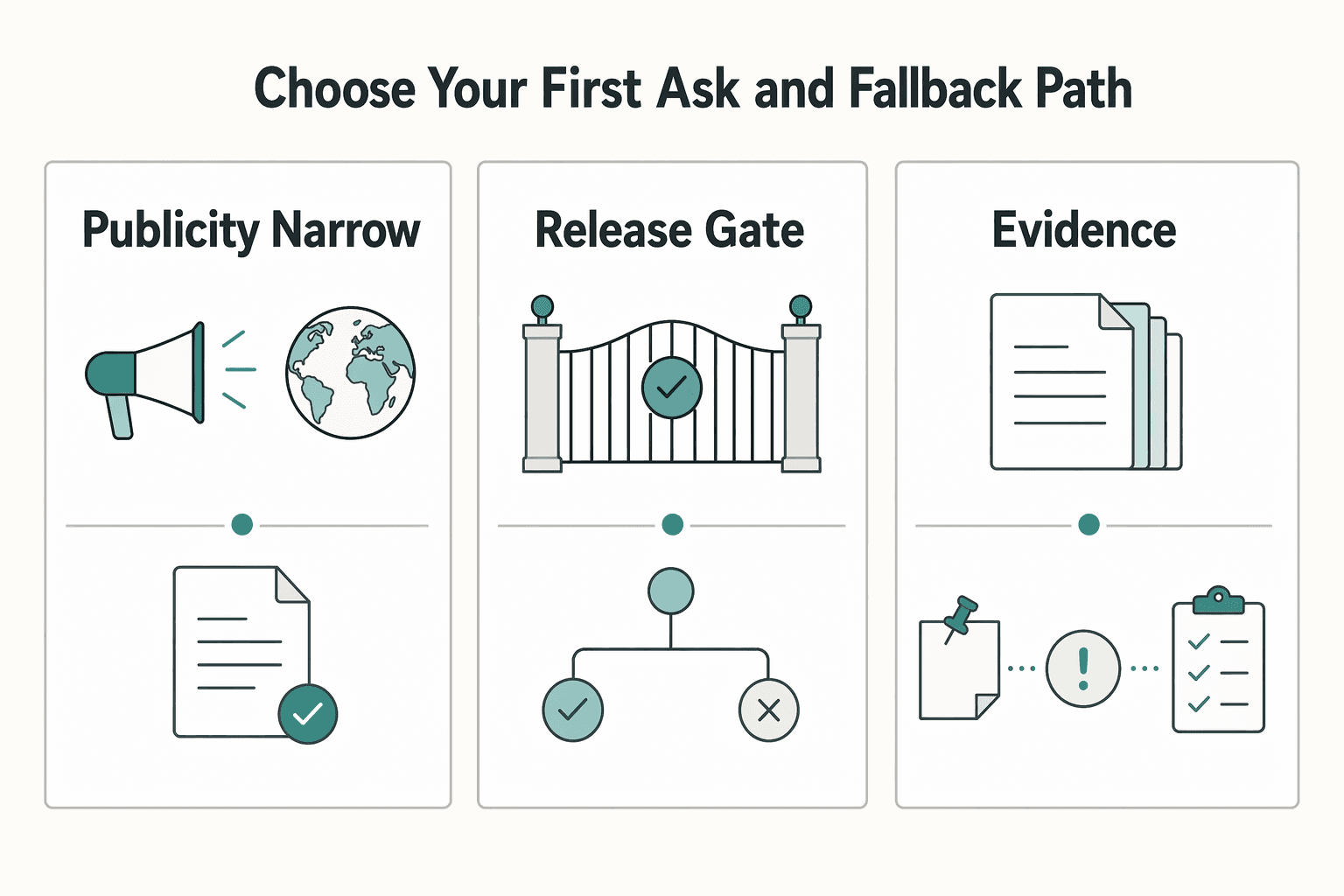 Diagram showing Choose your first ask and fallback path for Retain Portfolio Rights Without Reopening the Whole Contract.