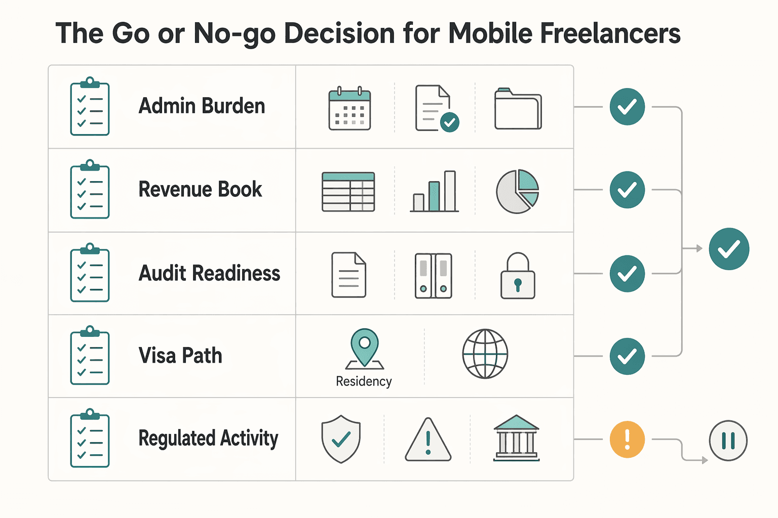 Diagram showing The Go or No-Go Decision for Mobile Freelancers for How Freelancers Can Decide on France’s Micro-Entrepreneur Regime.