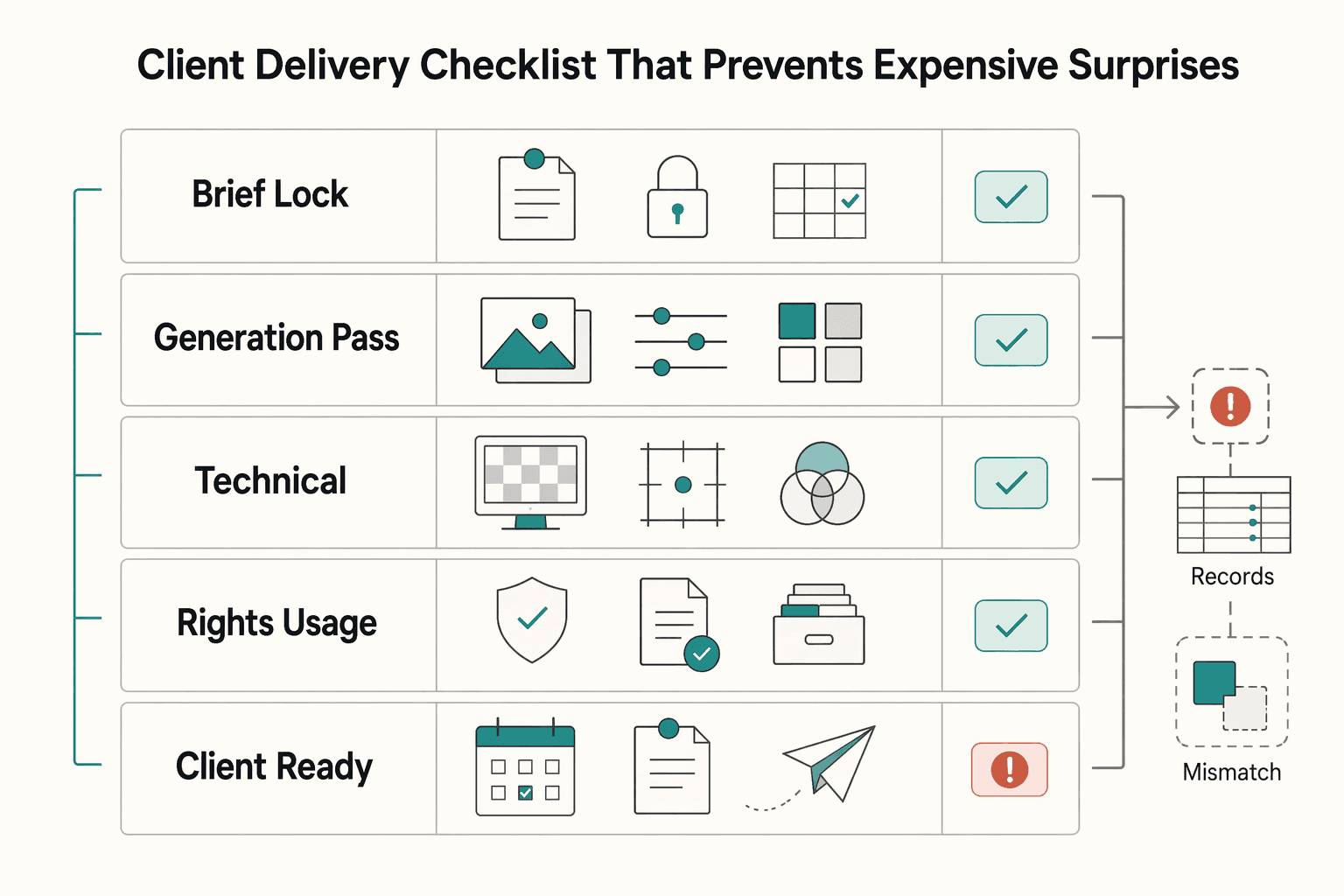 Diagram showing Client delivery checklist that prevents expensive surprises for The Best AI Image Generators for Freelance Designers.