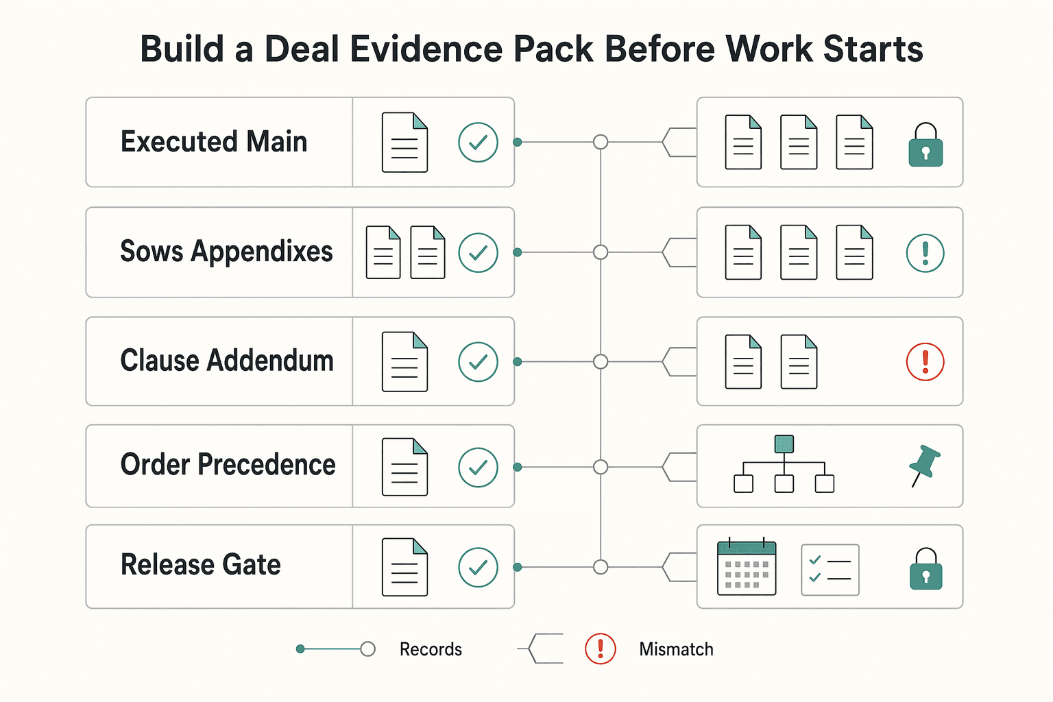 Diagram showing Build a deal evidence pack before work starts for What the Friday the 13th Copyright Case Means for Freelancers.