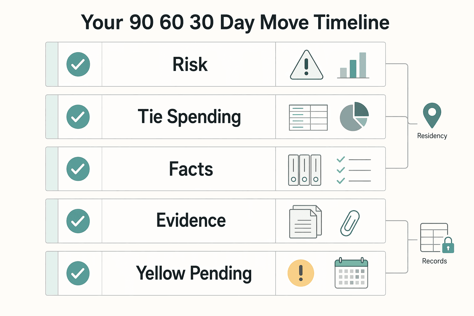 Diagram showing Your 90 60 30 day move timeline for Italy Digital Nomad Visa in 2026 for Remote Professionals.