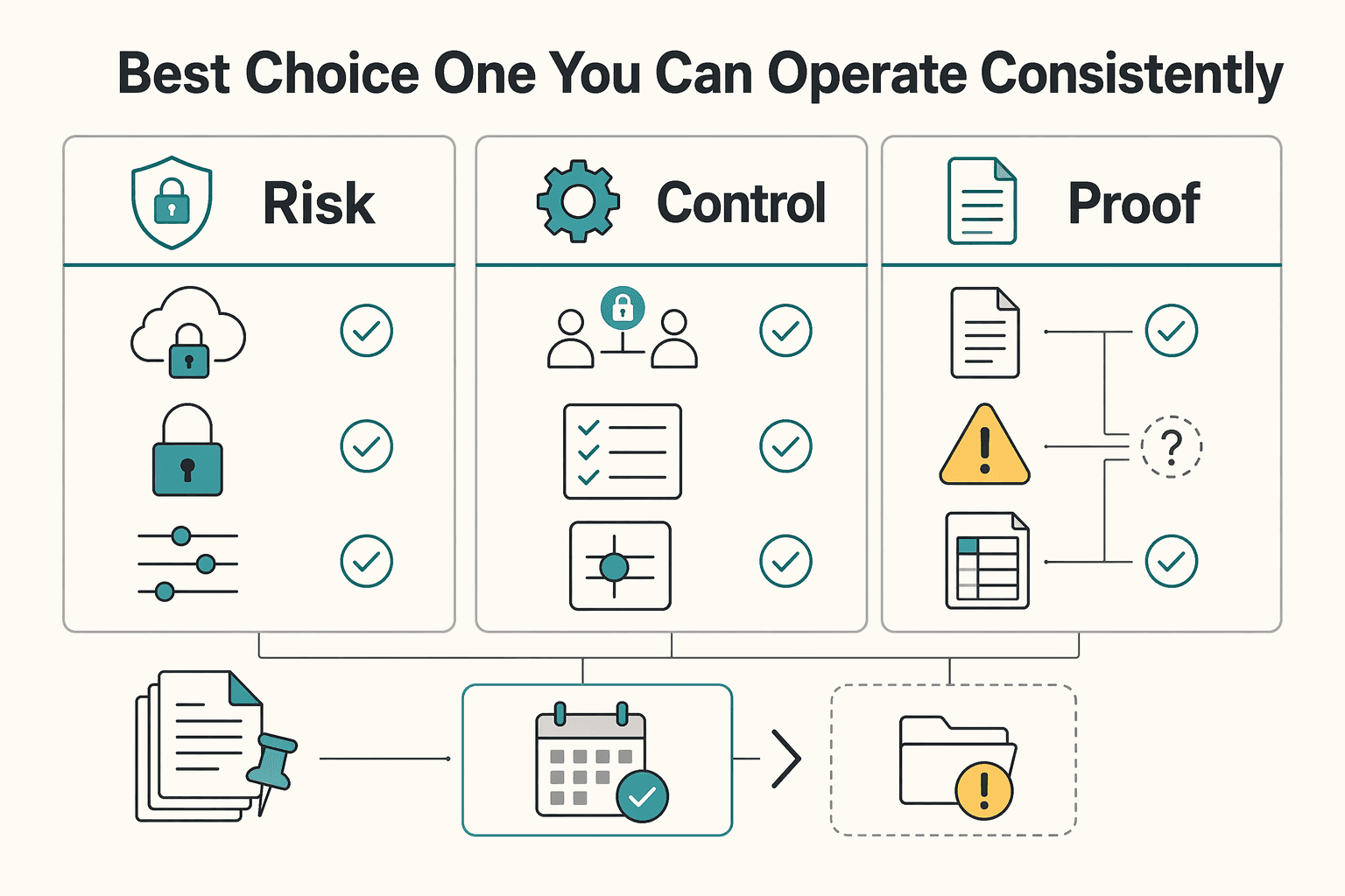 Diagram showing The best choice is the one you can operate consistently for The Best Secure Cloud Storage for Freelancers.