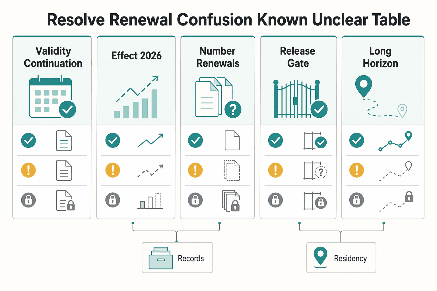 Diagram showing Resolve renewal confusion with a Known vs Unclear table for Greece Digital Nomad Visa Steps for a Safer 2026 Move.