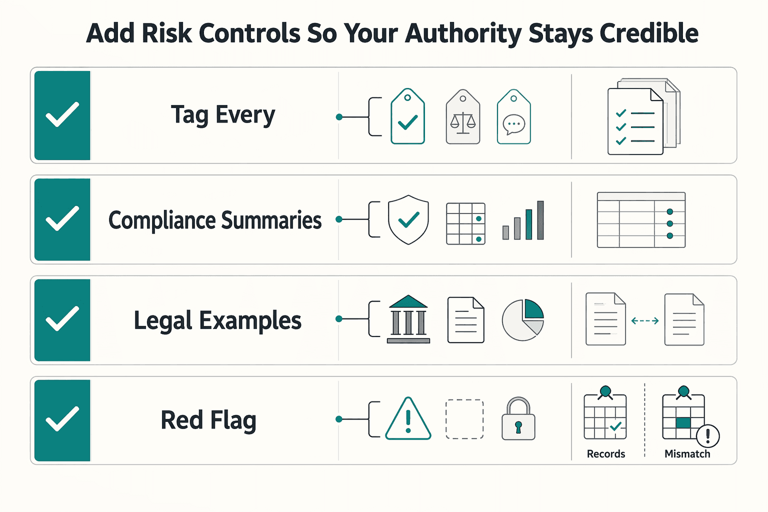 Diagram showing Add risk controls so your authority stays credible for How to Create a Signature Talk for Your Freelance Expertise.