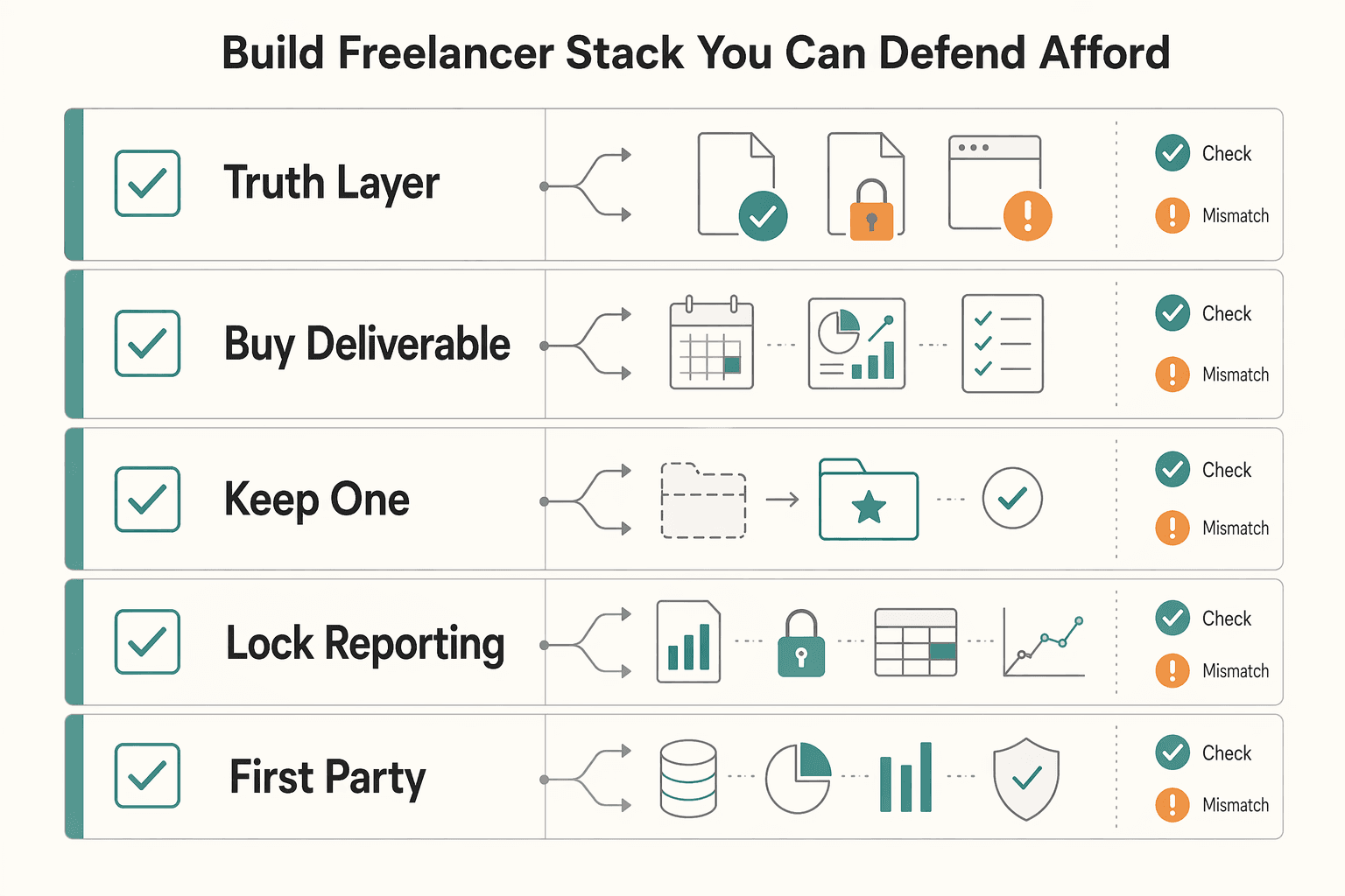 Diagram showing Stop buying SEO tools on vibes: build a freelancer stack you can defend (and afford) for The Best SEO Tools for Freelancers.