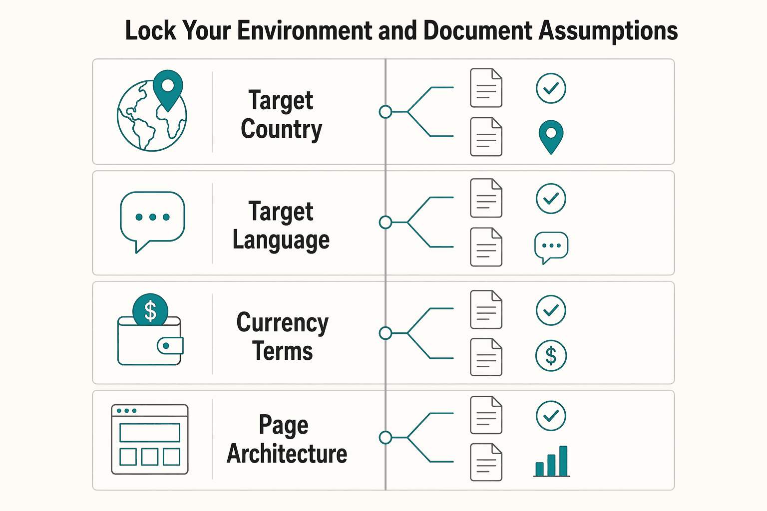 Diagram showing Operator setup: lock your environment and document assumptions for A Freelancer's Guide to Keyword Research.