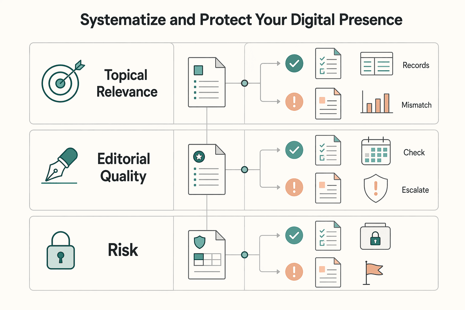 Diagram showing Stage 3: Systematize and Protect Your Digital Presence for How to Get High-Quality Backlinks to Your Freelance Website.