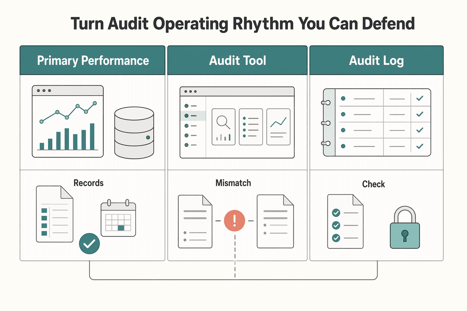 Diagram showing Step 1 to 4: Turn the audit into an operating rhythm you can defend for How to Conduct an SEO Audit of Your Freelance Website.
