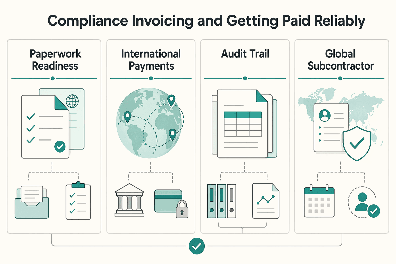 Diagram showing The cross-border layer competitors ignore: compliance, invoicing, and getting paid reliably for The Best Paid Advertising Channels for Freelancers (Google Ads.