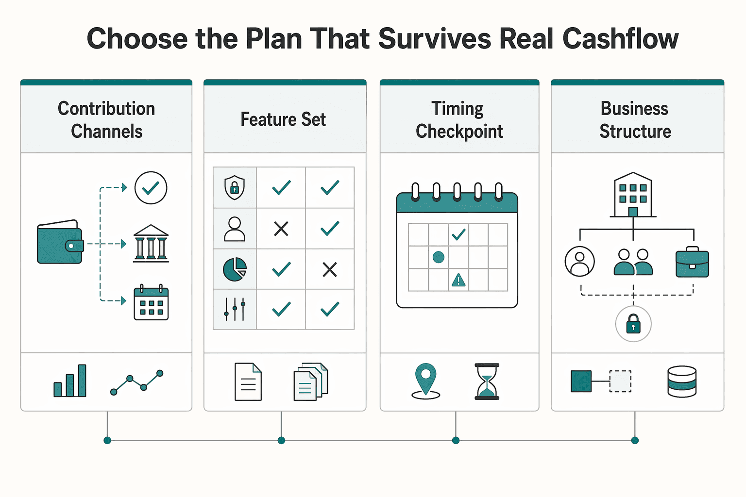 Diagram showing Choose the plan that survives real cashflow, not just a calculator for SEP IRA vs Solo 401(k) for Freelancers With Uneven Cash Flow.