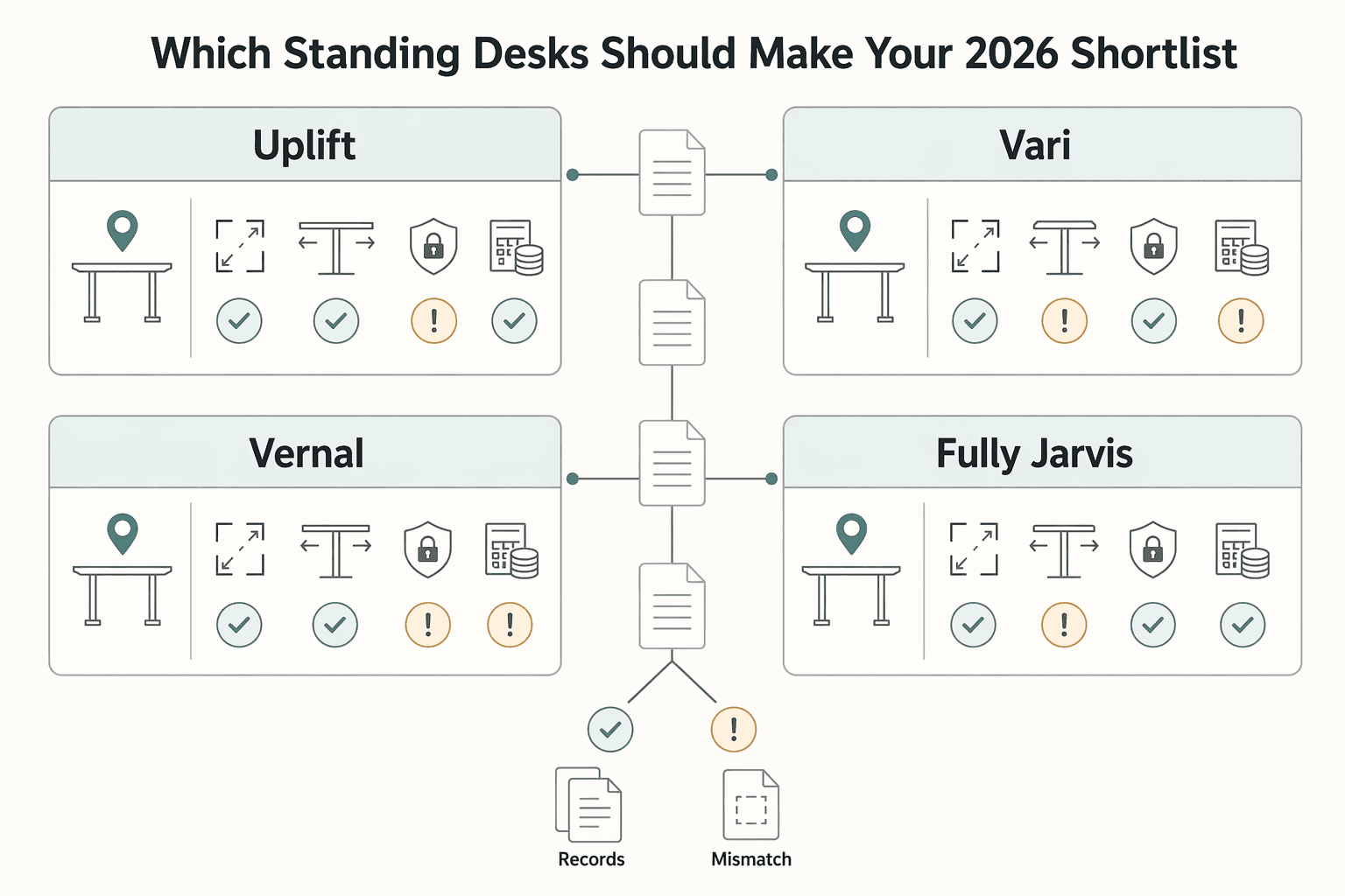Diagram showing Which standing desks should make your 2026 shortlist? for The Best Standing Desks for a Home Office.