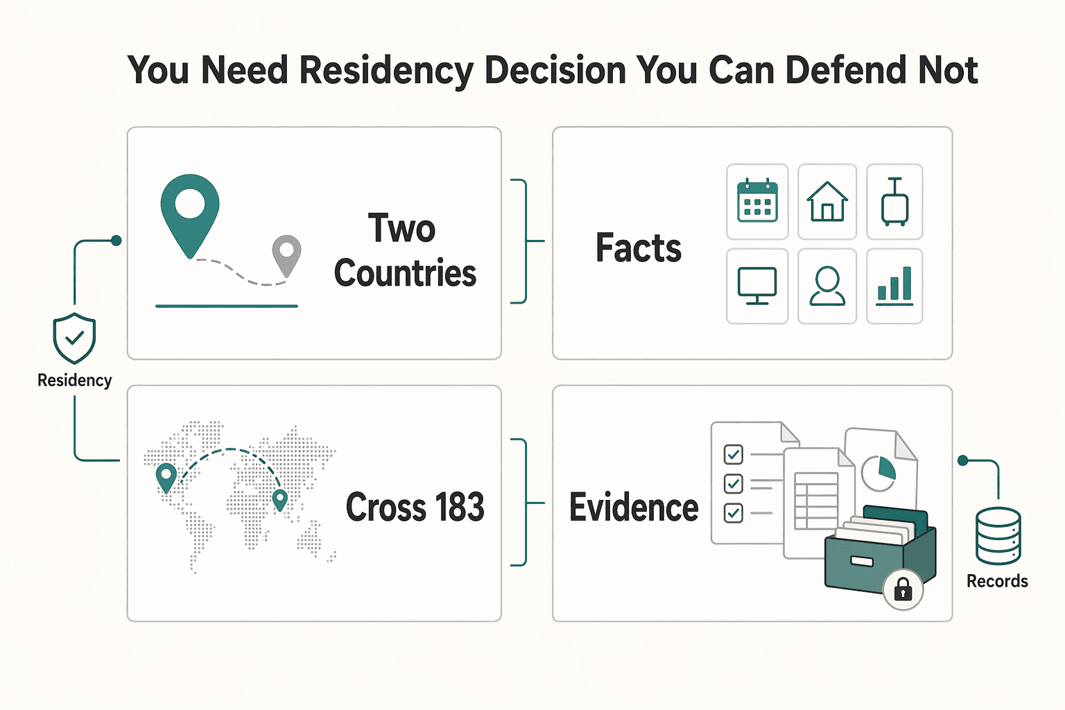 Diagram showing You Need a Residency Decision You Can Defend Not a Guess for A Guide to Tax Residency in the Czech Republic for Nomads.