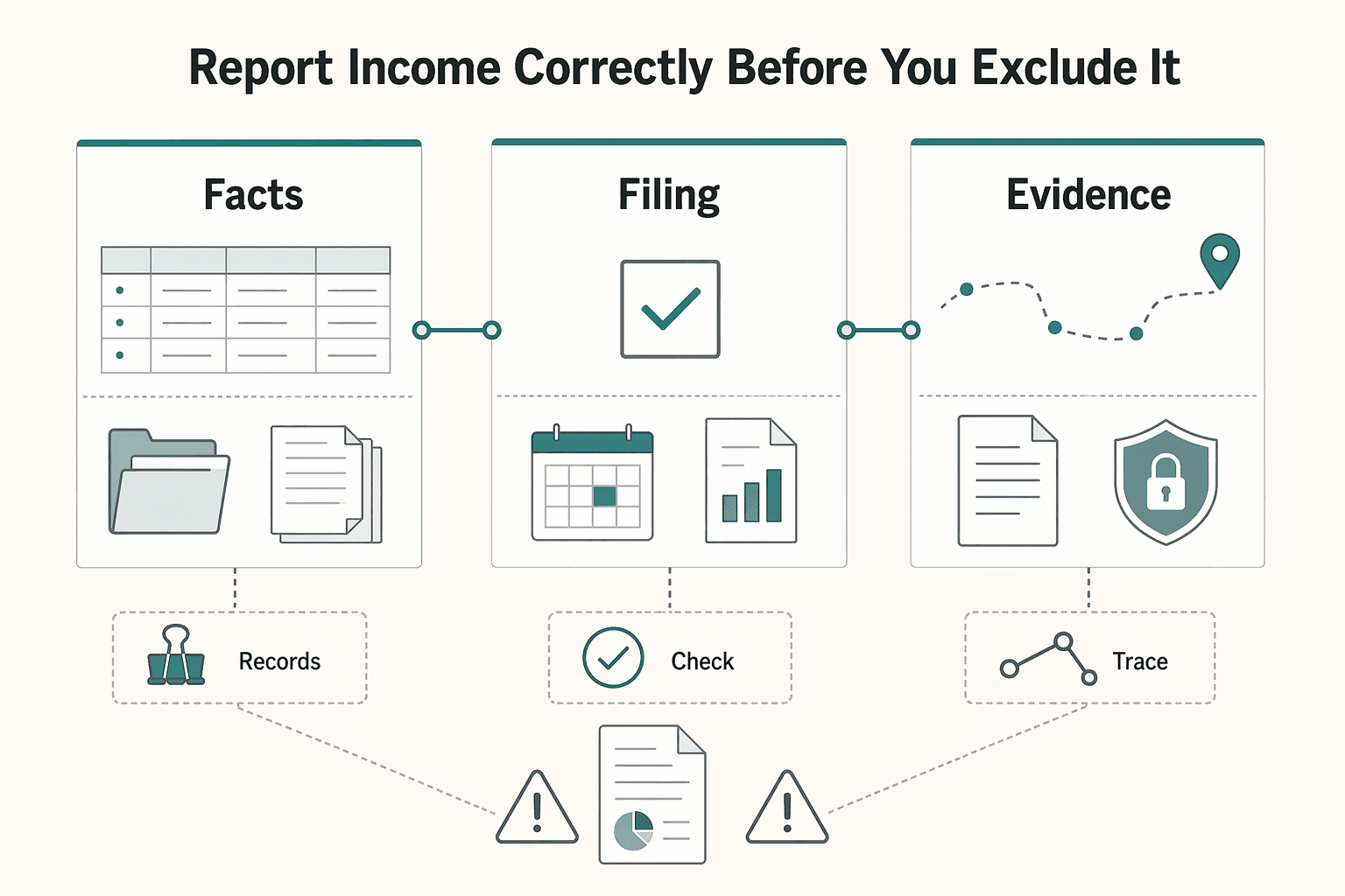Diagram showing Report income correctly before you exclude it for Common FEIE Mistakes That Break Form 2555 Claims.