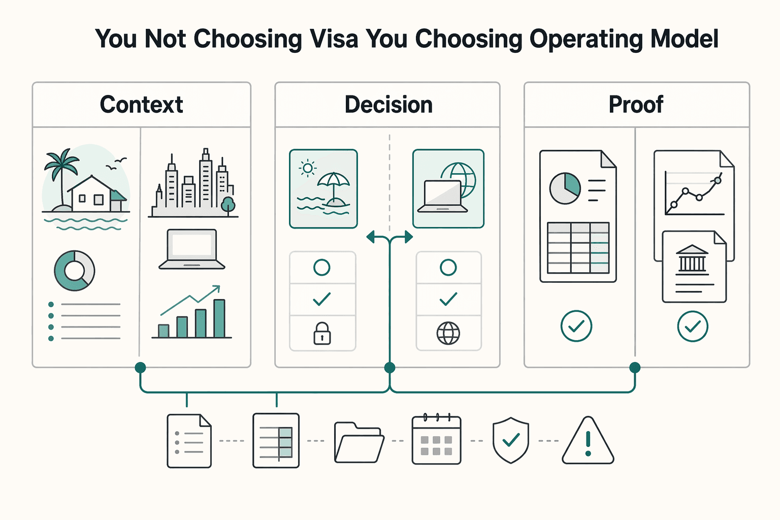 Diagram showing You are not choosing a visa you are choosing an operating model for your move for Portugal D7 vs. D8 Visa: Which is Right for You?.