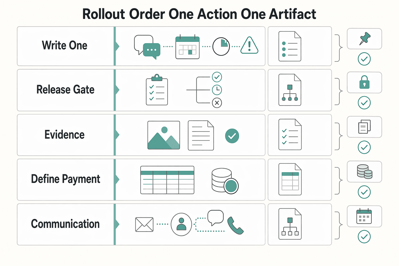 Diagram showing Rollout order (one action, one artifact) for How to Set Boundaries with Clients as a Freelancer.