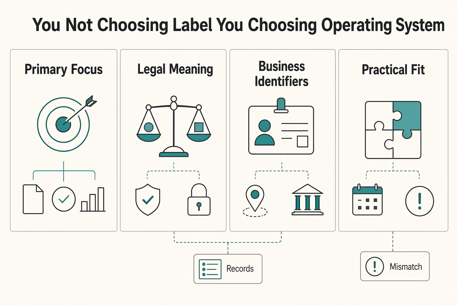 Diagram showing You are not choosing a label you are choosing your operating system for Sole Trader vs. Company: A Guide for Australian Freelancers.