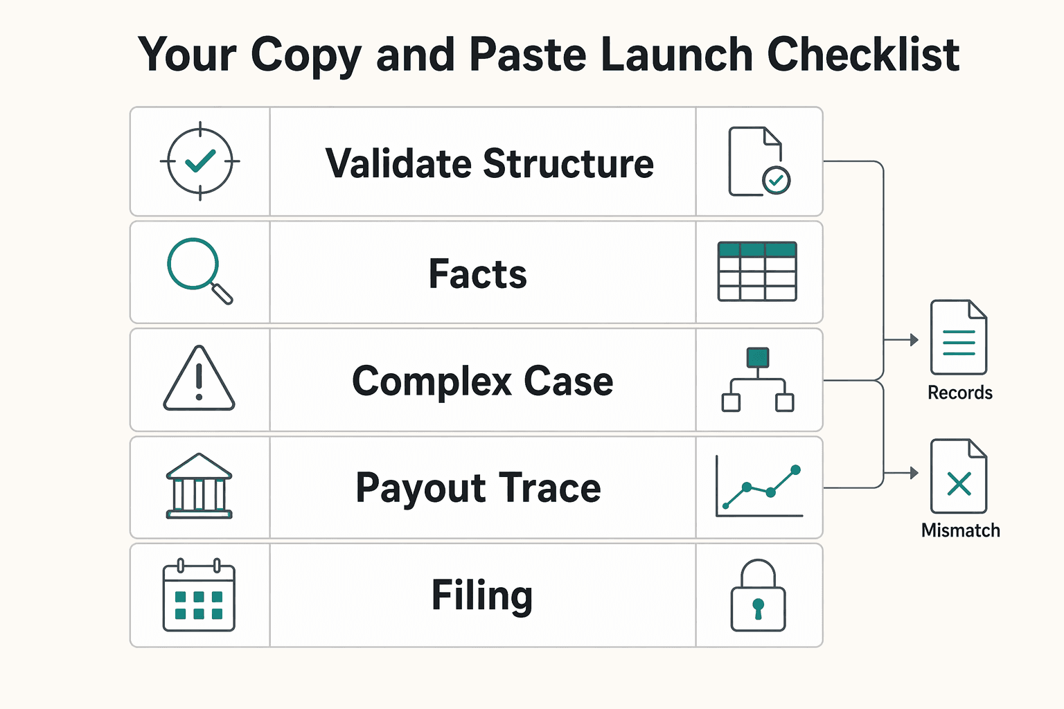 Diagram showing Your Copy and Paste Launch Checklist for How to Set Up a US LLC from the UK.