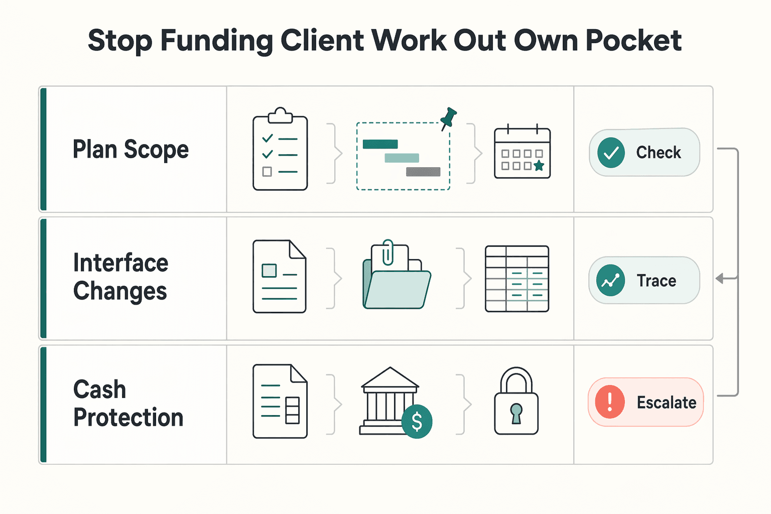 Diagram showing Stop funding client work out of your own pocket for How to Handle Billable Expenses in QuickBooks.