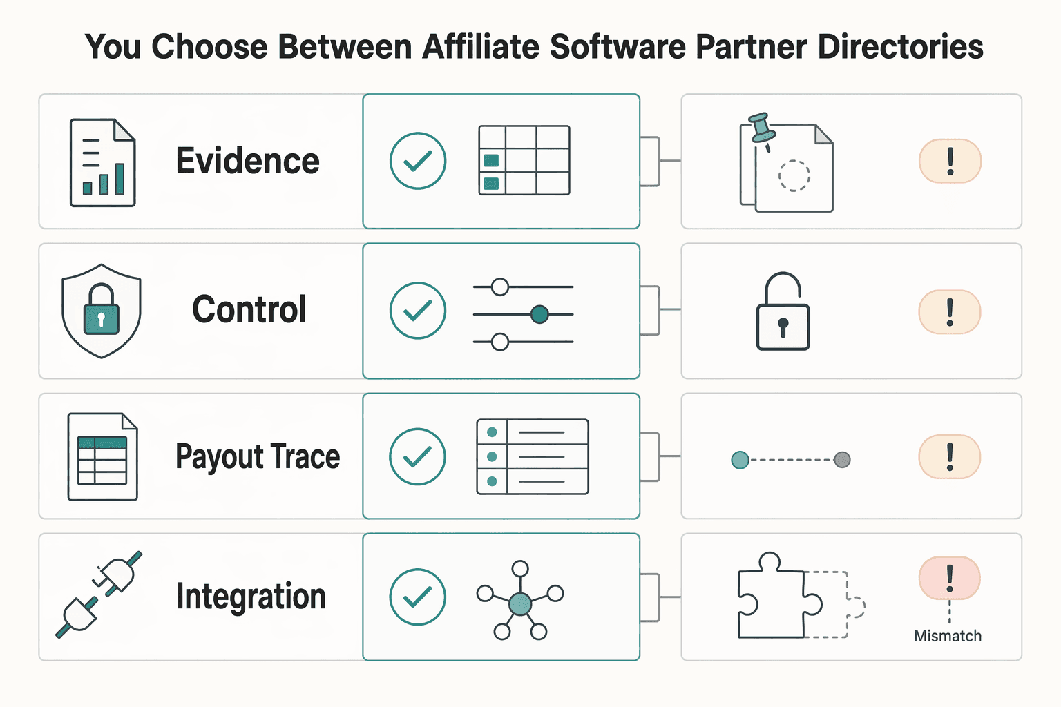 Diagram showing How do you choose between affiliate software and partner directories? for How to Set Up an Affiliate Program for Your SaaS Product.