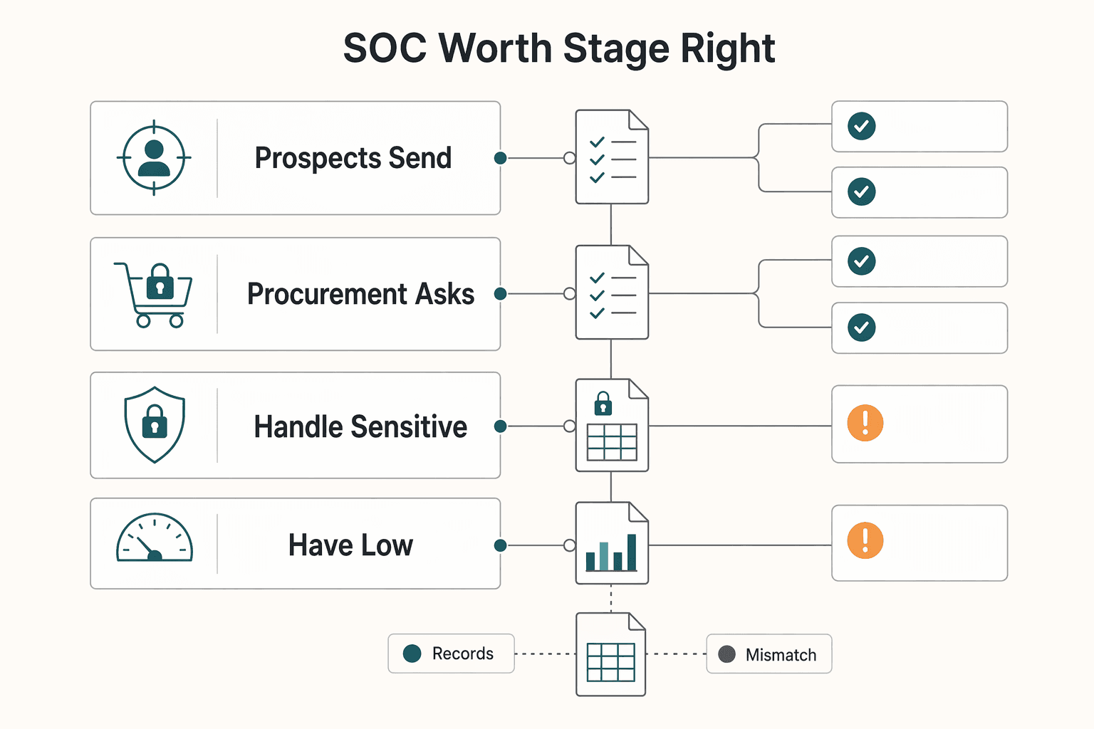Diagram showing Is SOC 2 Worth It for Your Stage Right Now? for A Guide to SOC 2 Compliance for SaaS Companies.