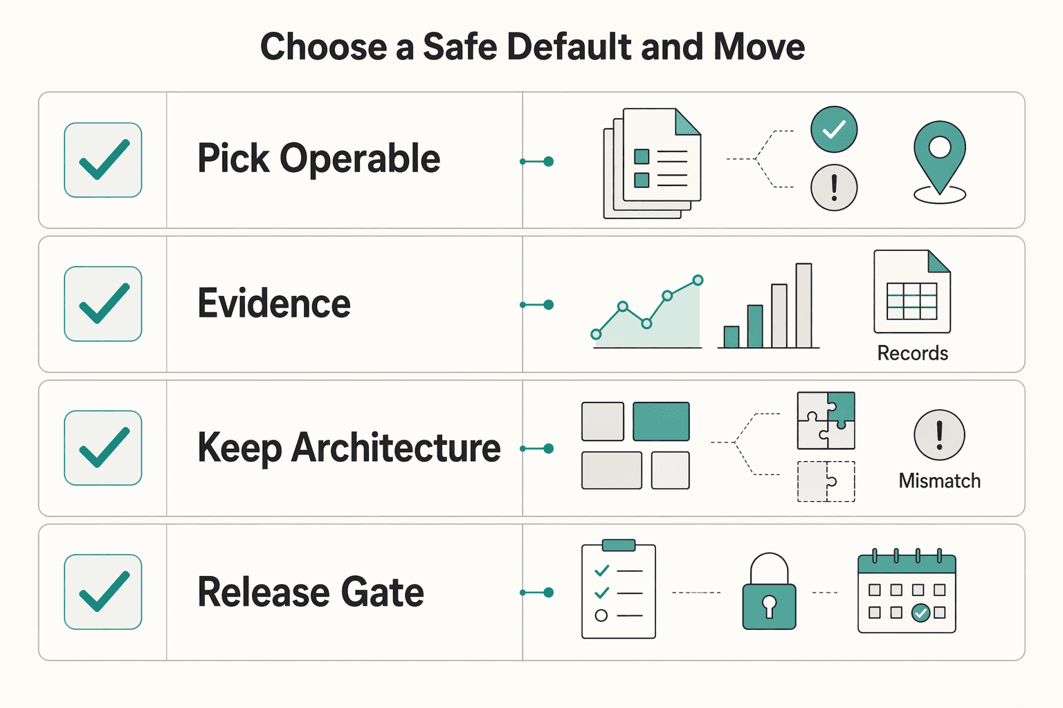 Diagram showing Choose a Safe Default and Move for The Best Cloud Hosting Providers for SaaS Startups (AWS.