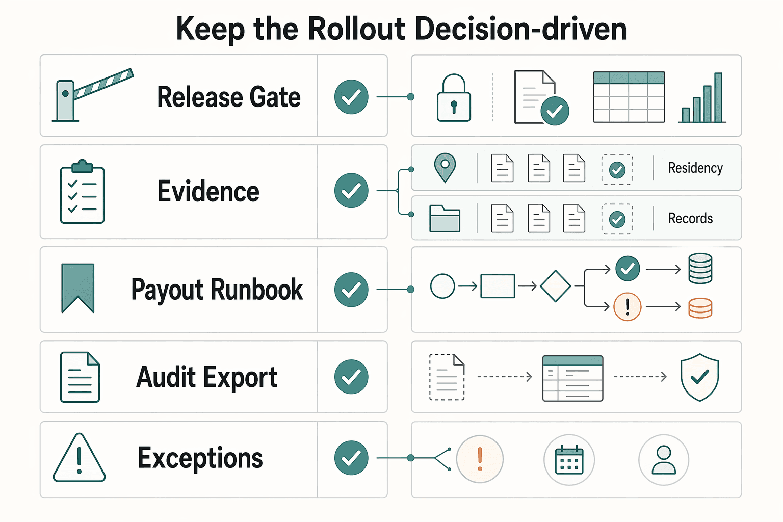Diagram showing Keep the rollout decision-driven for SaaS Internationalization for Teams That Need Launch Control.