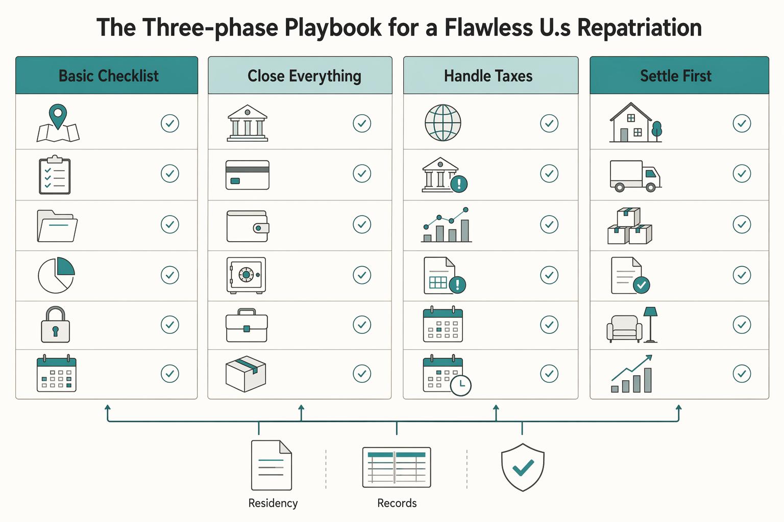U.S. Expat Repatriation Financial Checklist: Foreign Wind-Down, Compliance Cut-Over, and U.S. Relaunch